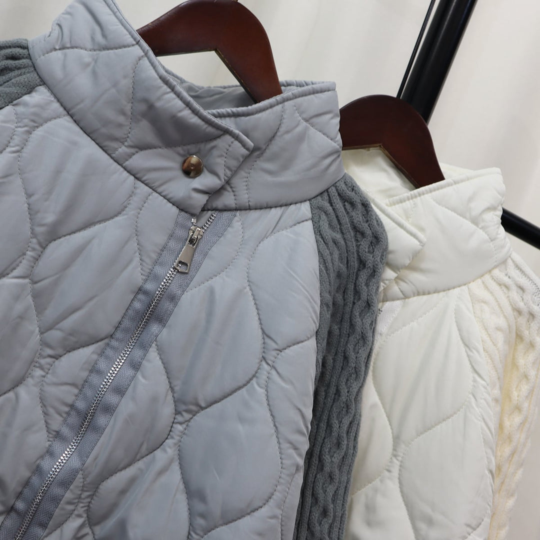 【outer】棉コートドッキングニットカーデ　M18242