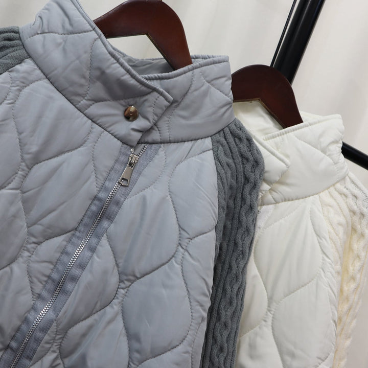 【outer】棉コートドッキングニットカーデ　M18242