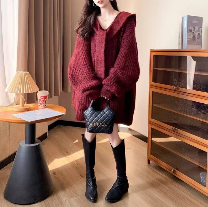 【tops】ニットセーターマフラー付き　M28947