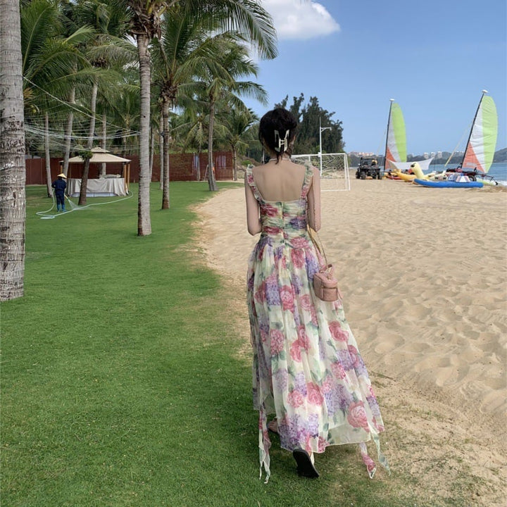 【dress】優しい雰囲気スウィート花柄キャミワンピース　M17457