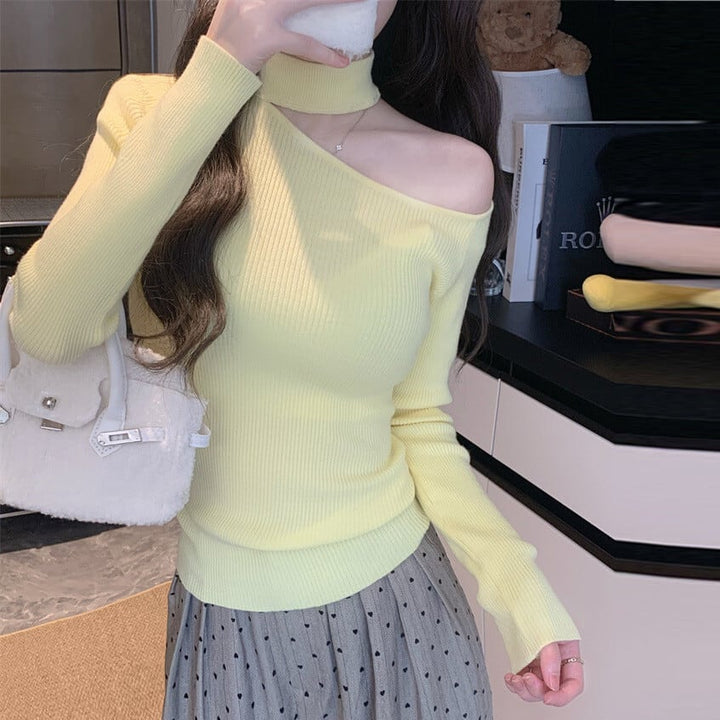 【tops】オフショルダーニットトップス　M28410