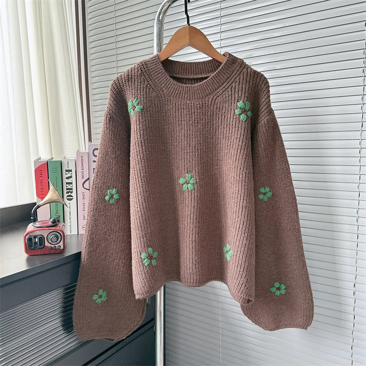【tops】刺繍ニットセーター　M26633