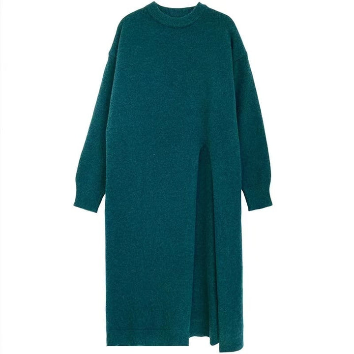 【dress】スリット無地ニットワンピース　M18038