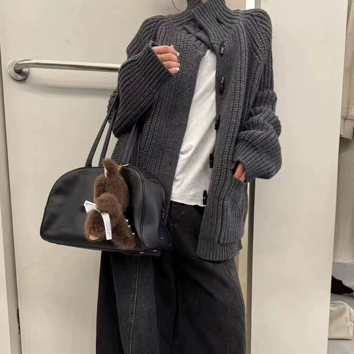【outer】ハイネックニットカーディガン Q7397