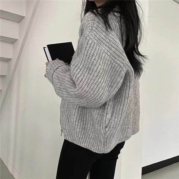 【outer】クルーネックニットカーデ　M18391