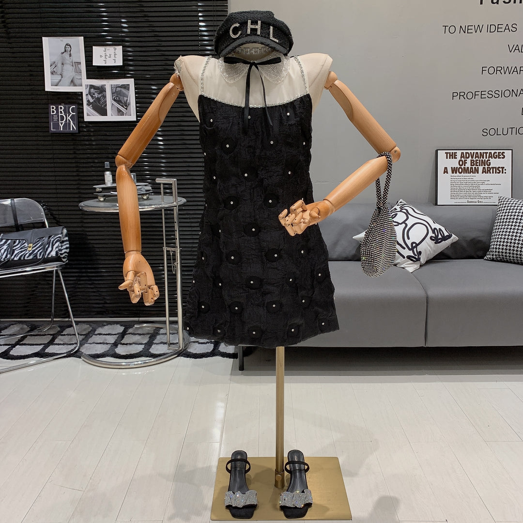 【dress】ビジューノースリーブワンピース　M24493