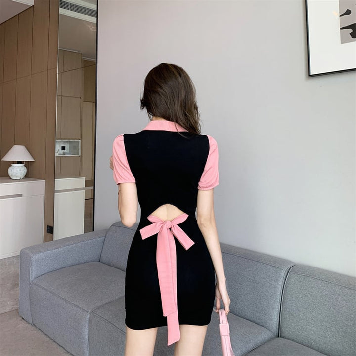【dress】人気を独占中 切り替えデートワンピース着瘦せ　M17056