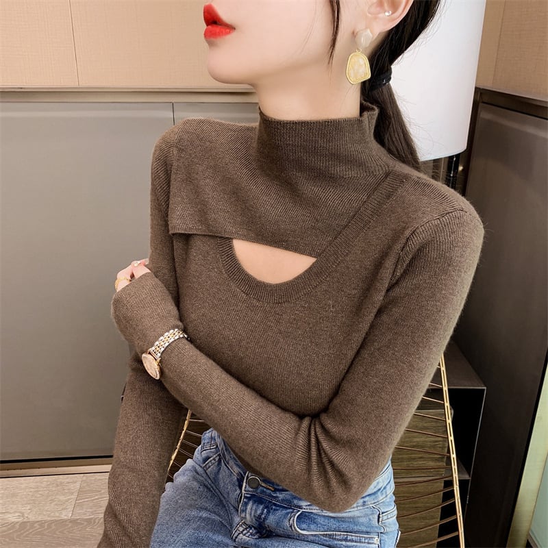 【tops】カットワークニットトップス　M18236