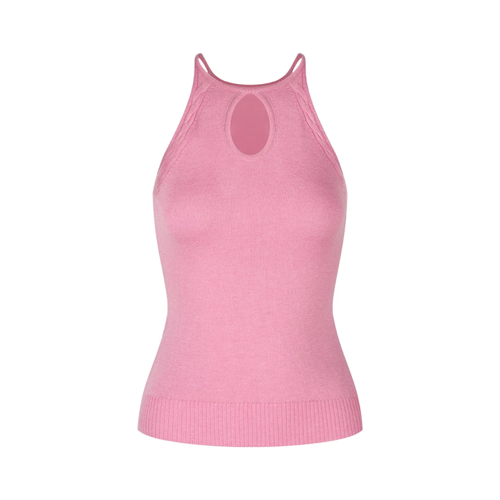 【tops】フロントカットニットキャミソール Q8596