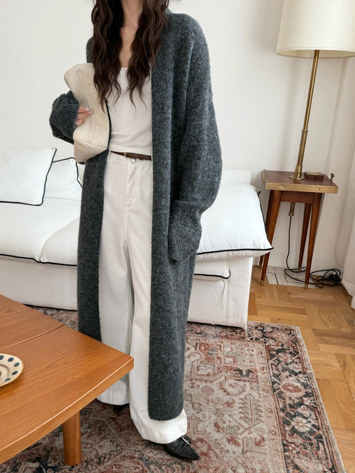 【outer】ロングニットカーディガン Q9163