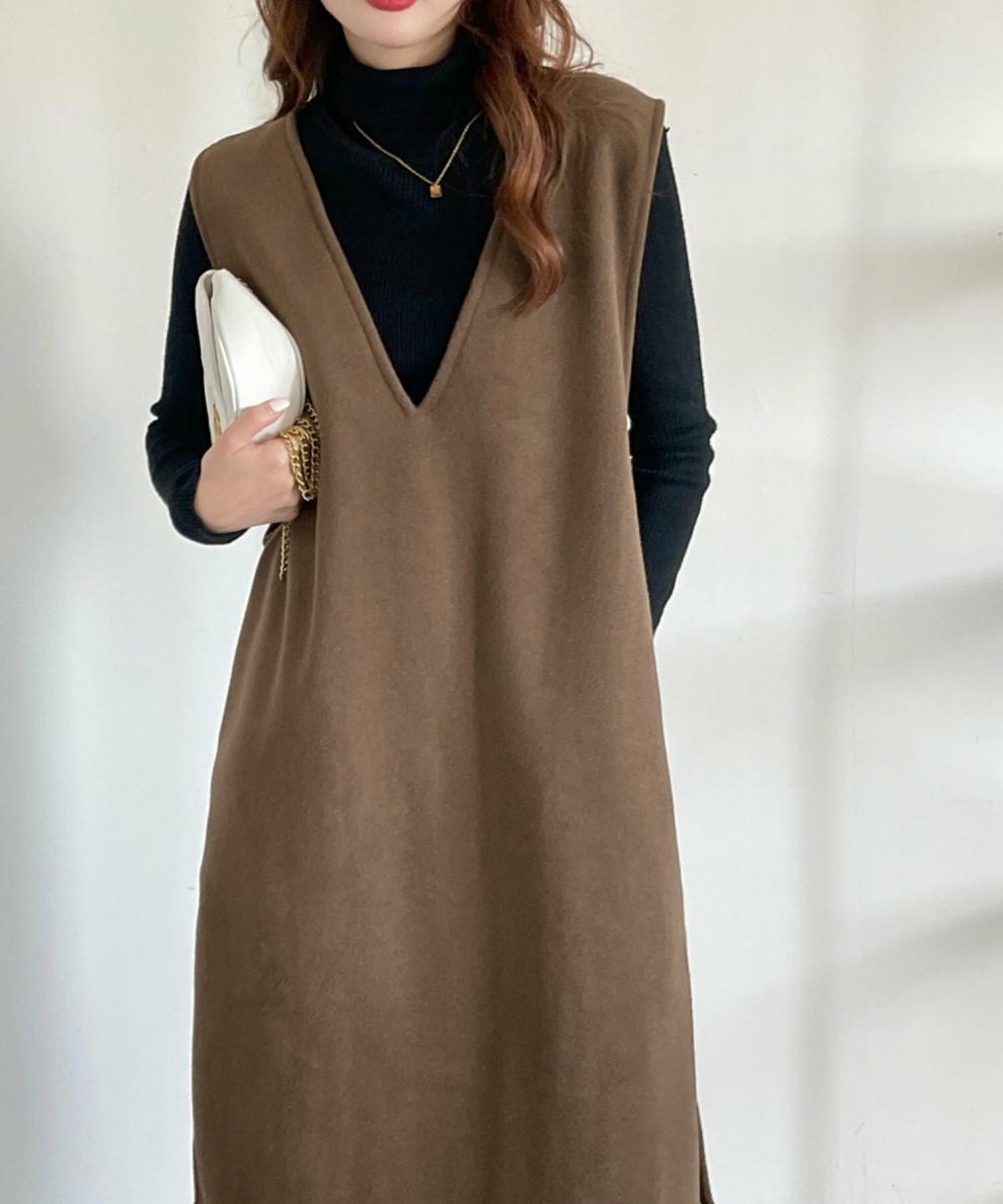 【dress】Vネックベストワンピース　M26527