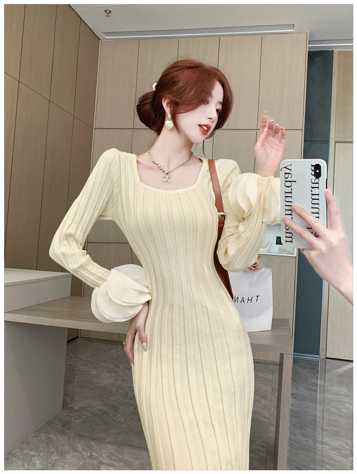 【dress】大人らしい エレガントニットワンピース　M17598