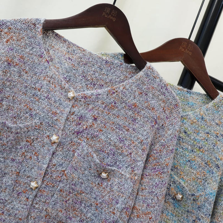 【outer】クルーネックニットカーデ　M25378