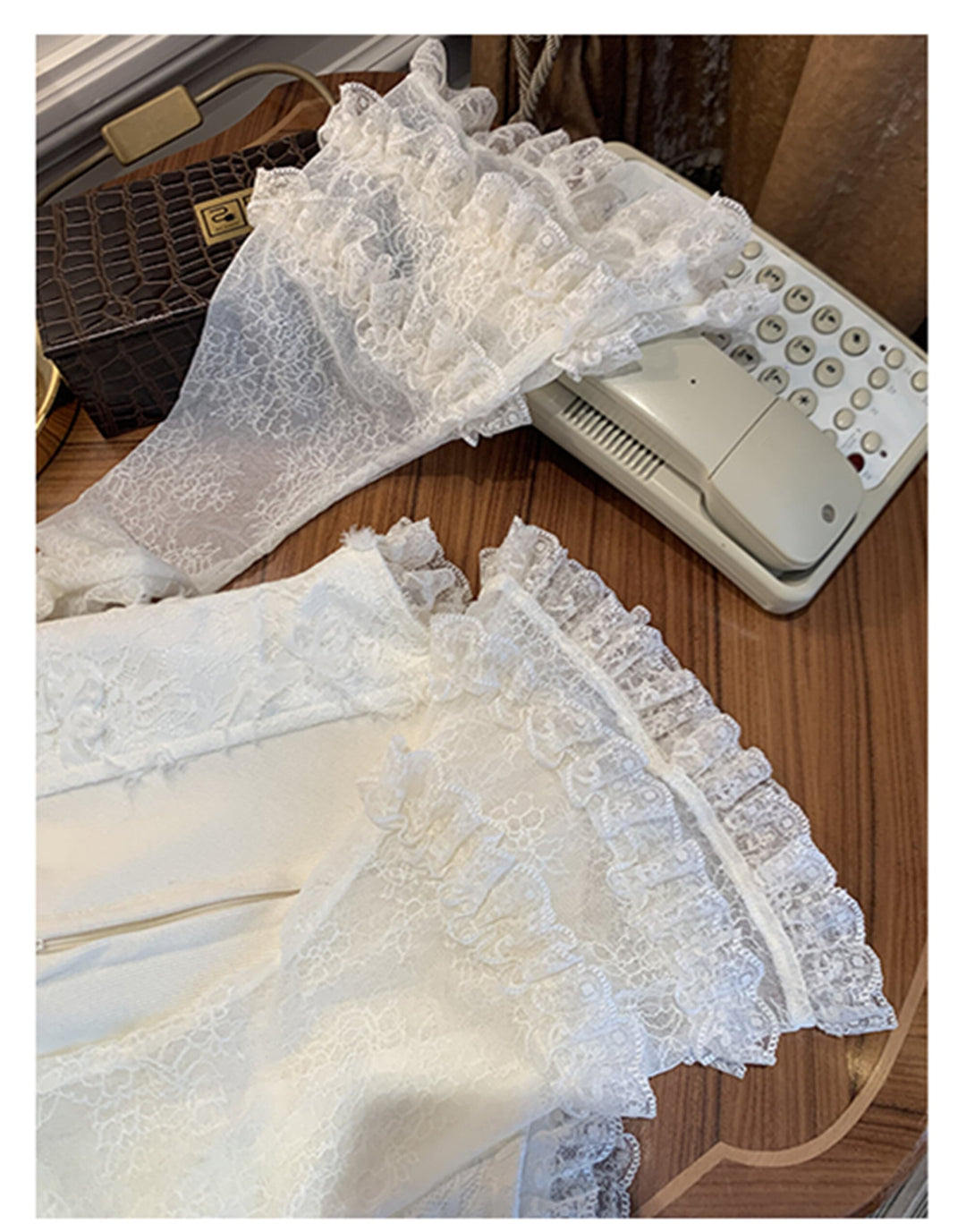 【set】ベルスリーブレーストップス×マーメイドスカートセット     N3414