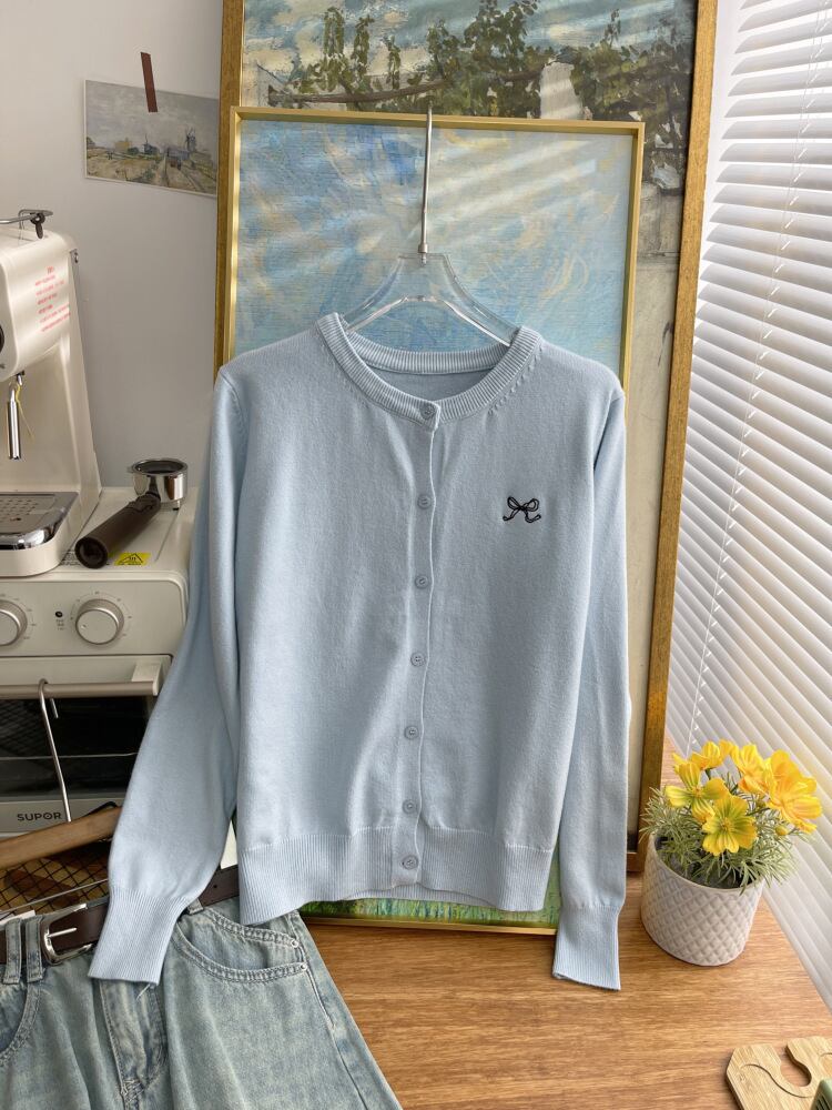 【outer】リボン刺繍カーディガン     N2825