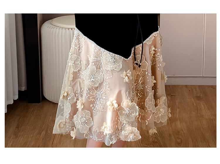 【dress】レース切り替ワンピース　M26931