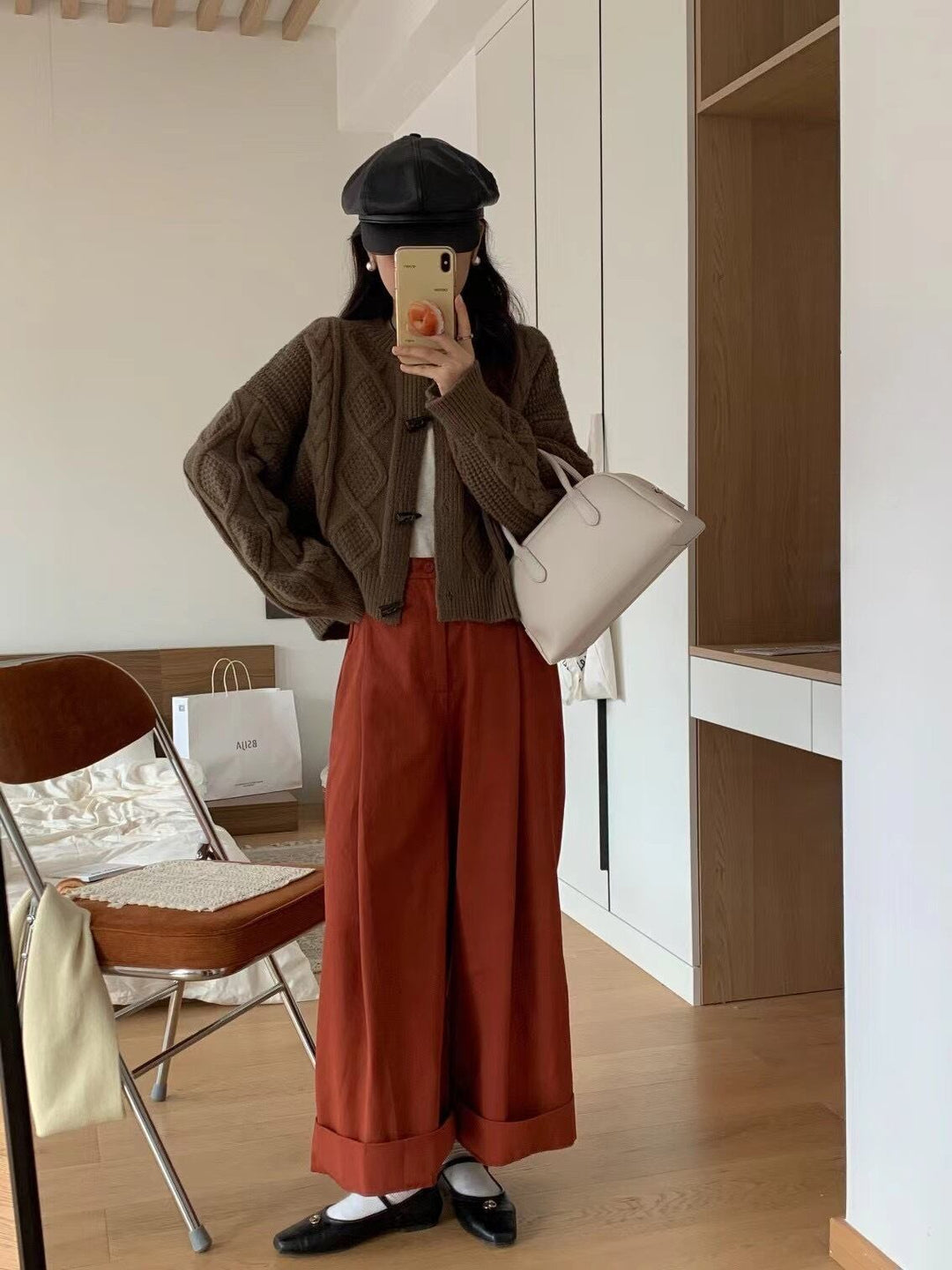 【outer】クルーネックニットカーデ　M19107
