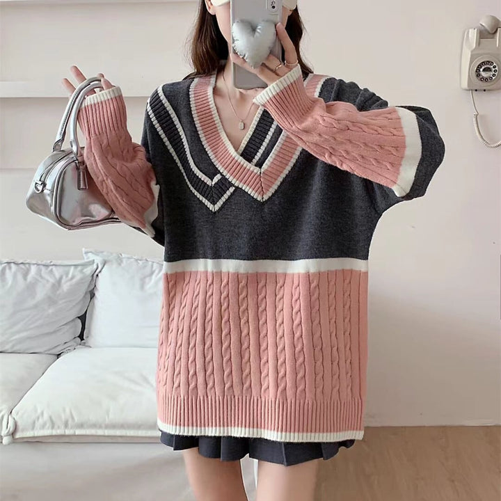 【tops】Vネックニットセーター　M26616
