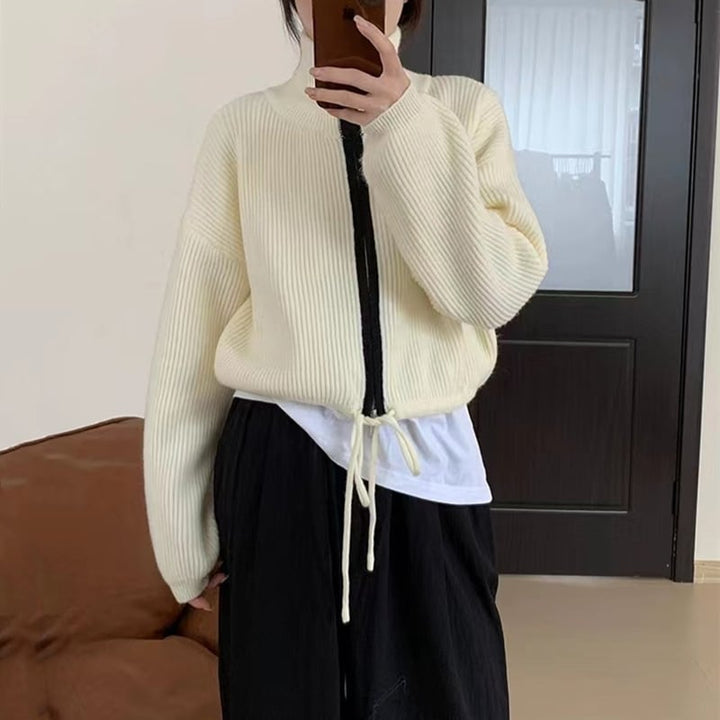 【outer】Wジップハイネックニットカーデ　M18226
