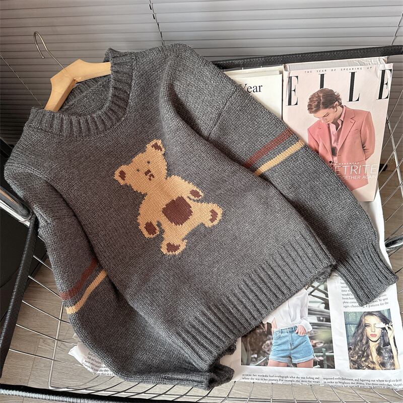 【tops】クルーネックニットセーター　M19106