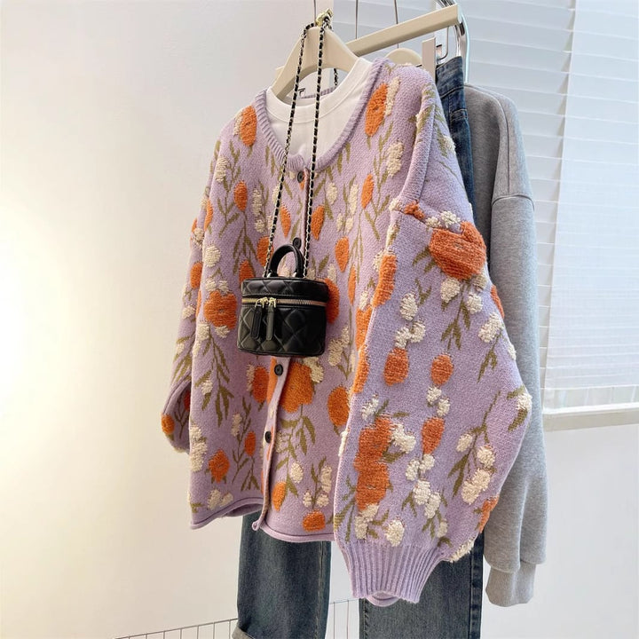【outer】ジャカードニットカーデ　M28933
