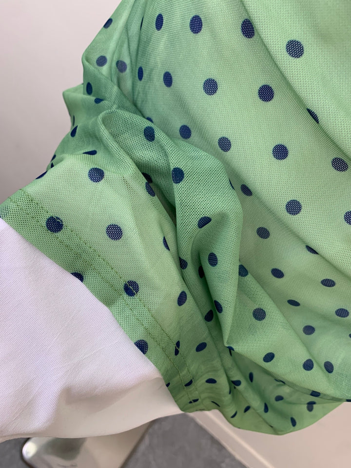 【dress】スカーフ付きドット柄ホルターネックミニワンピース Q8530