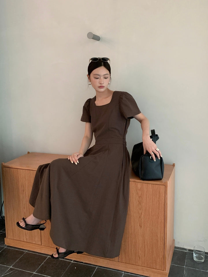 【dress】レースドッキングロングワンピース Q8649