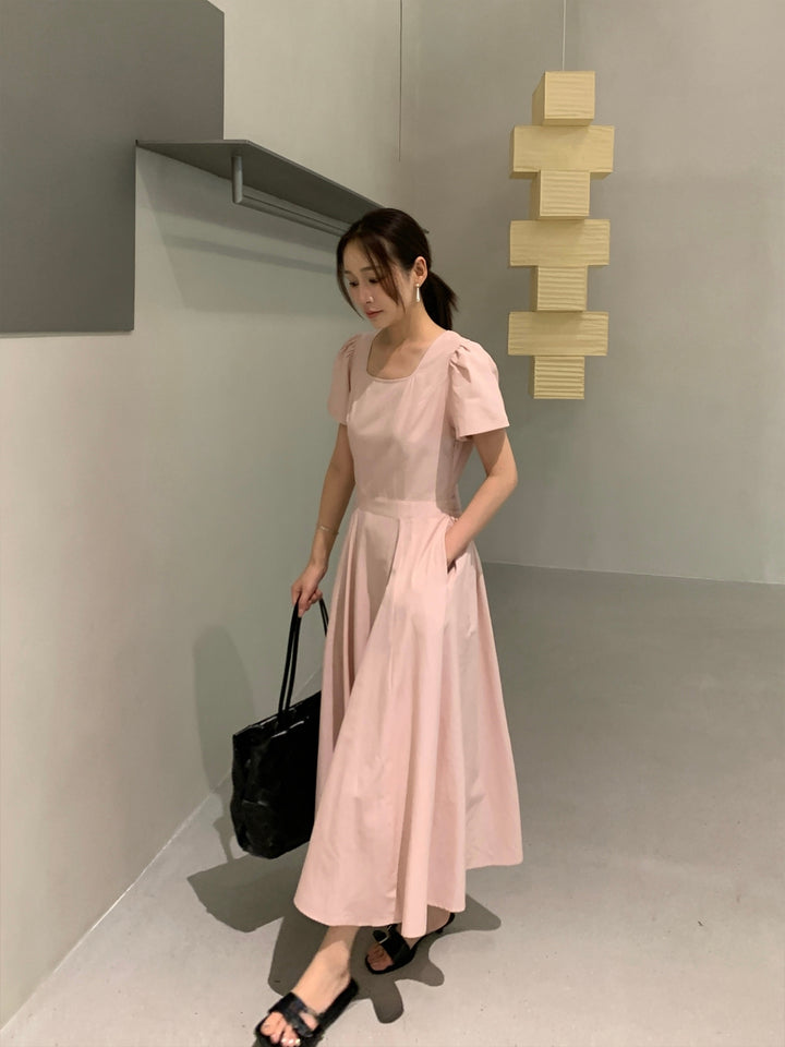 【dress】レースドッキングロングワンピース Q8649
