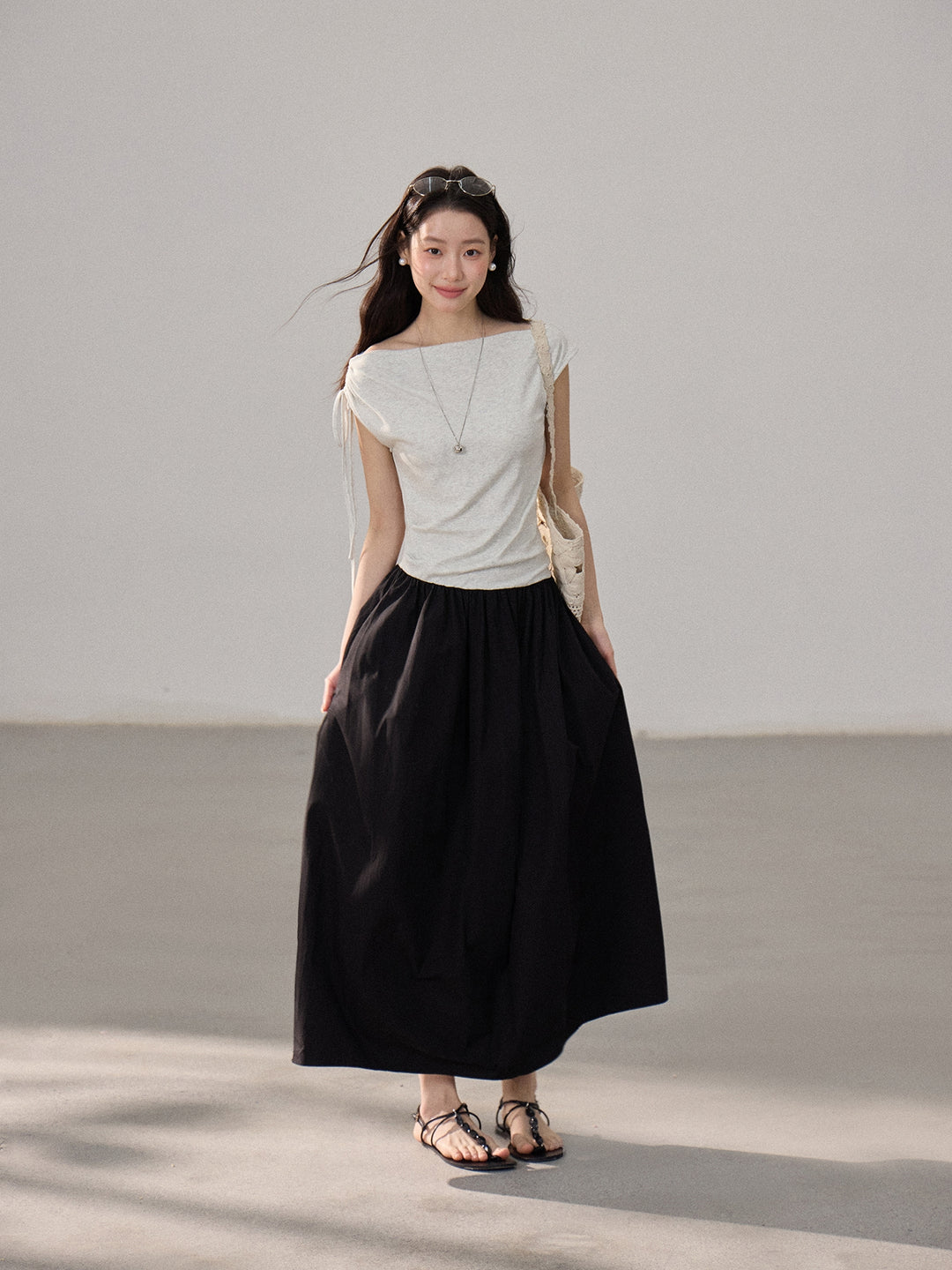 【dress】ドッキングロングワンピース Q8805