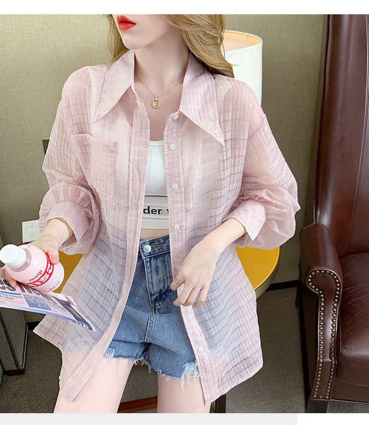 【tops】3色シャツトップス韓国系着心地良いゆったり　M16893