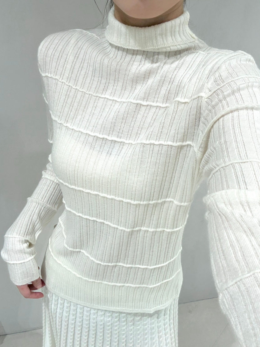 【tops】ハイネックニットトップス Q9161