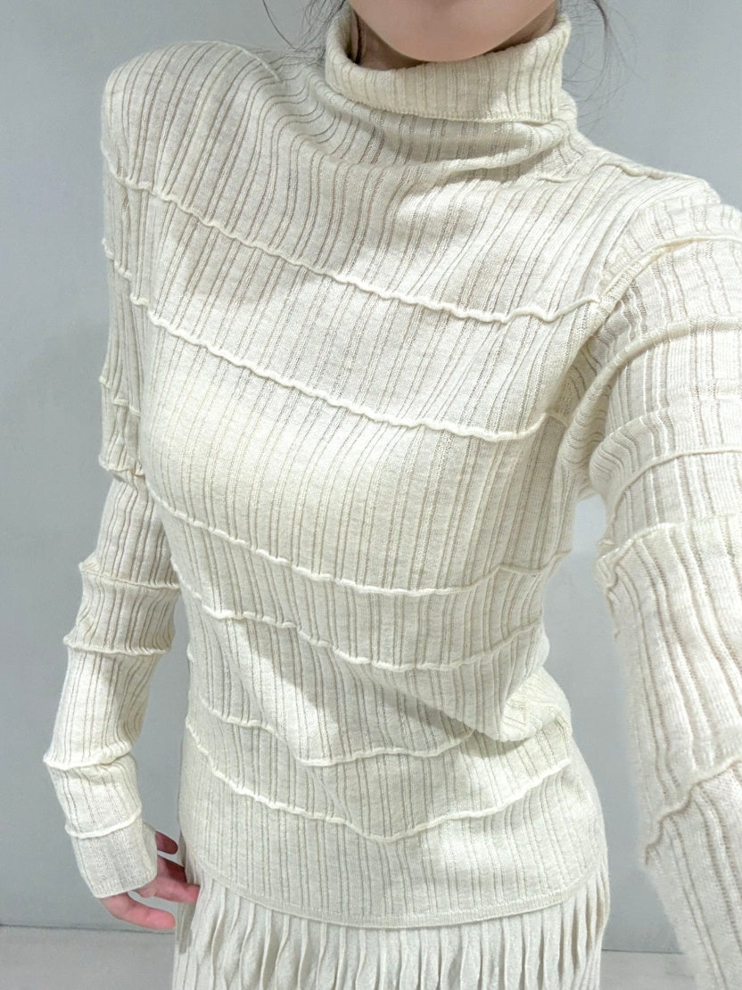 【tops】ハイネックニットトップス Q9161