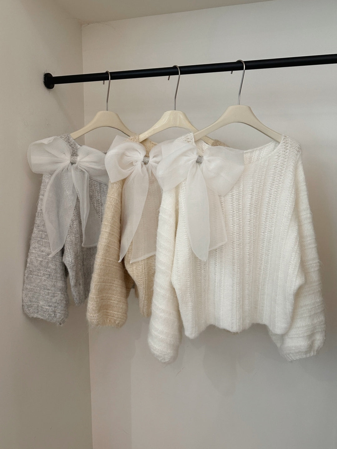 【tops】ビッグリボンニットトップス Q9248