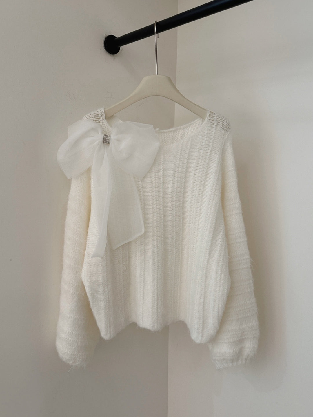 【tops】ビッグリボンニットトップス Q9248