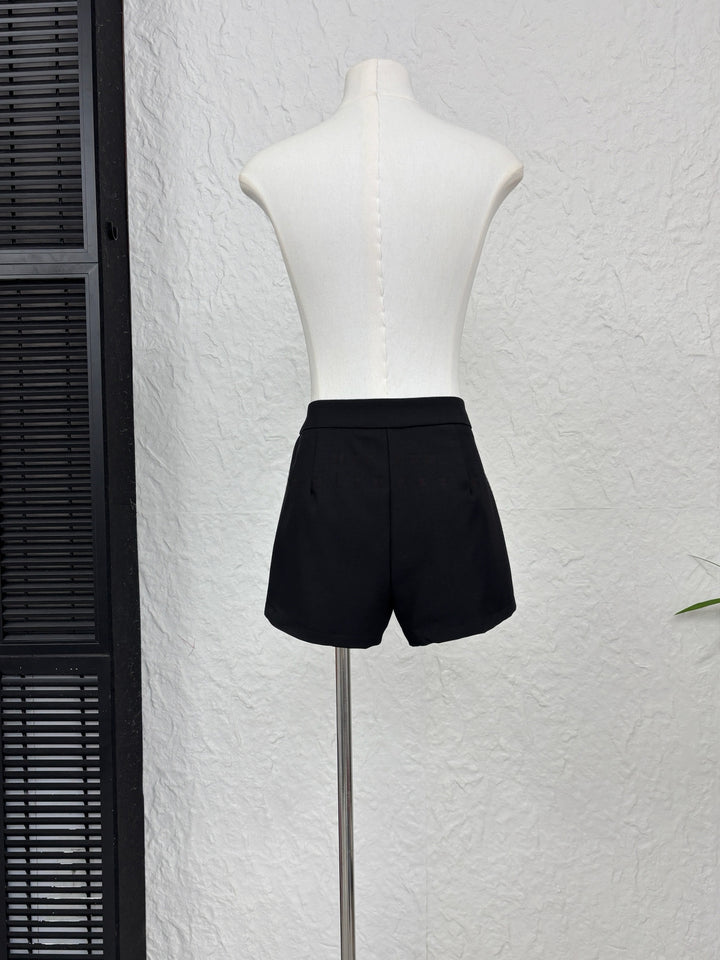 【set】ファー付きニットトップス×ショートパンツセット Q9246