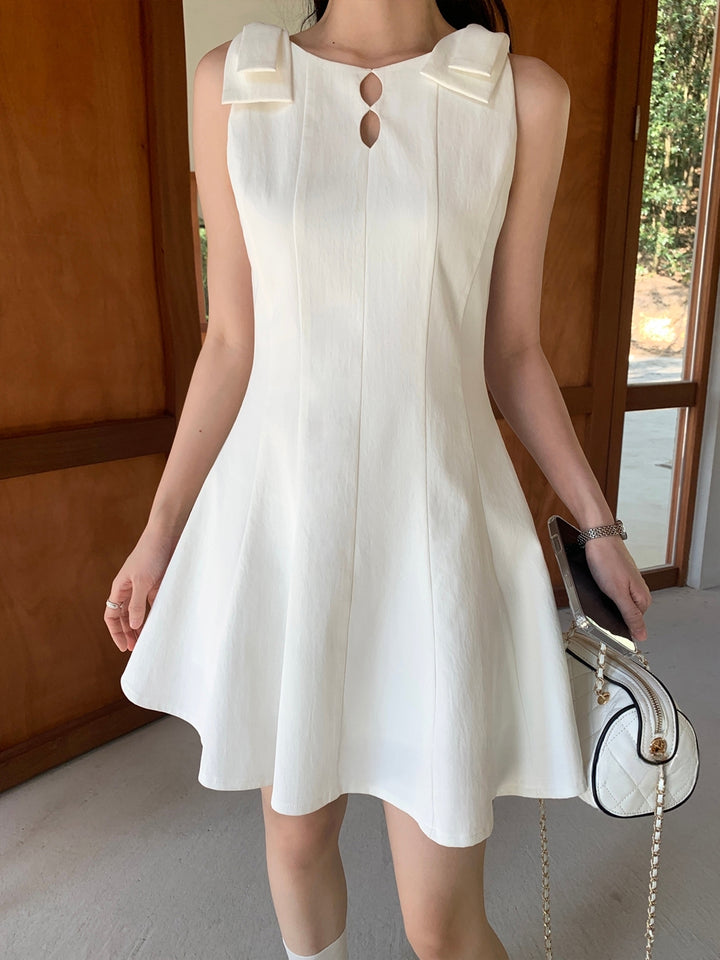 【dress】リボン付きミニベストワンピース Q8667