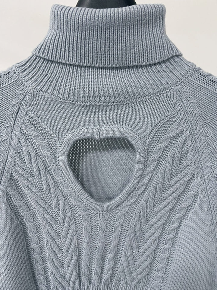【tops】フロントカットハイネックニットトップス Q9338