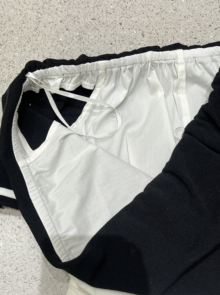 【tops】オフショルダーニットドッキングトップス Q8698
