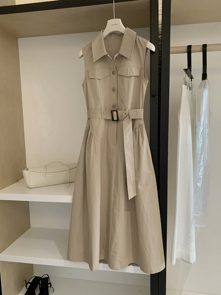 【dress】ノースリーブAラインワンピース Q8655