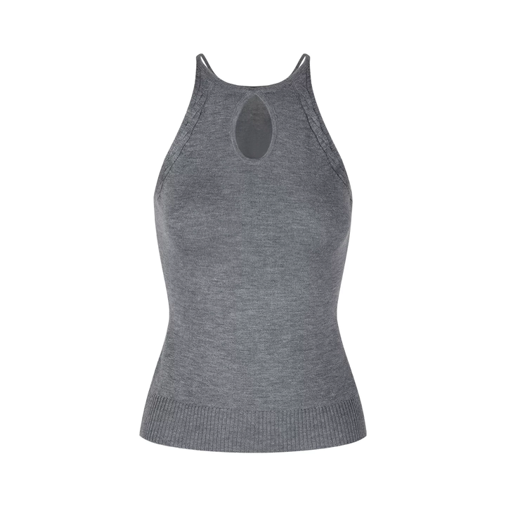 【tops】フロントカットニットキャミソール Q8596