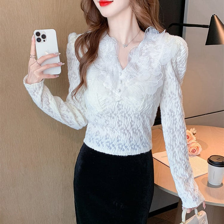 【tops】Vネックトップス　M27416
