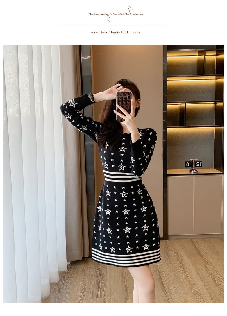 【dress】今季マストバイエレガントニットワンピース　M17470
