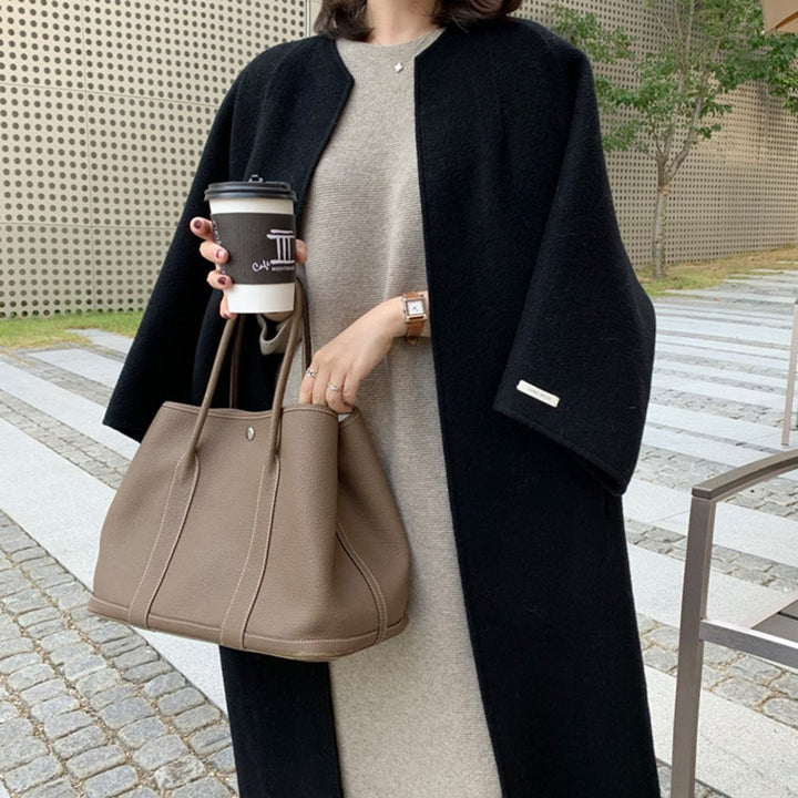 【outer】Vネックカラーコート　M17911