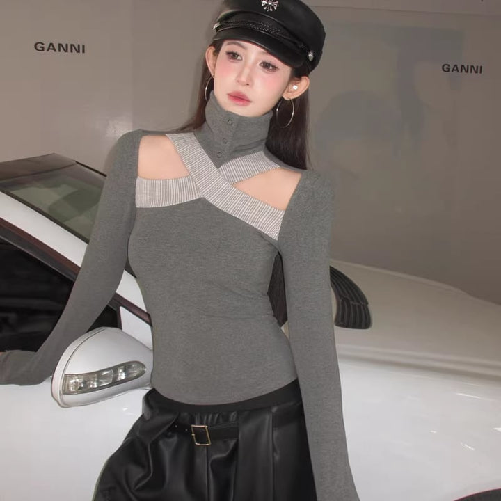 【tops】フロントカットトップス Q8076