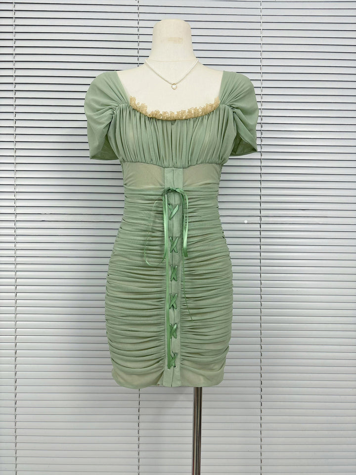 【dress】2WAYストラップギャザーミニワンピース Q8763