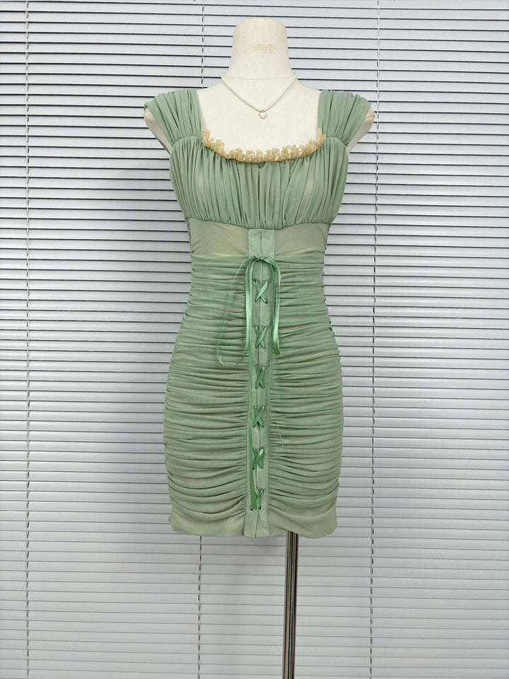 【dress】2WAYストラップギャザーミニワンピース Q8763