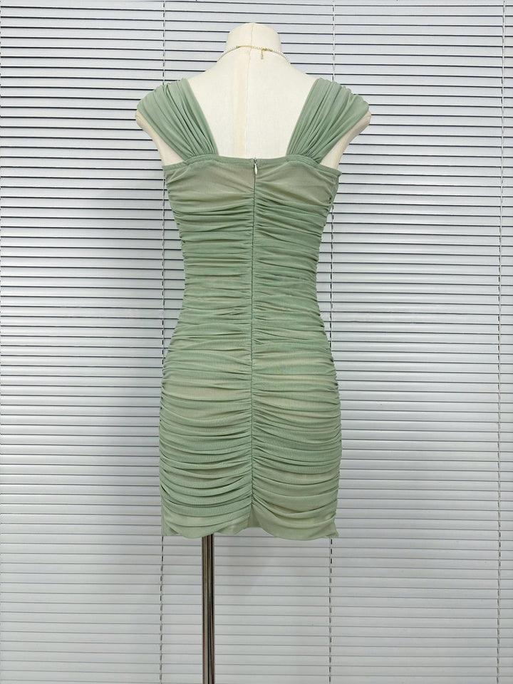 【dress】2WAYストラップギャザーミニワンピース Q8763