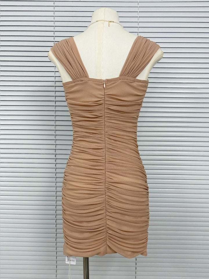 【dress】2WAYストラップギャザーミニワンピース Q8763