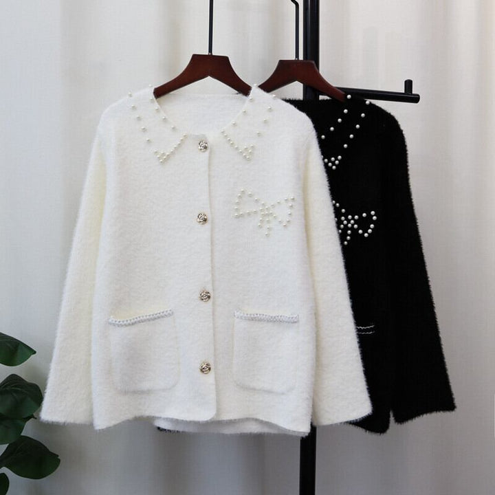 【outer】パールニットカーデ　M27585