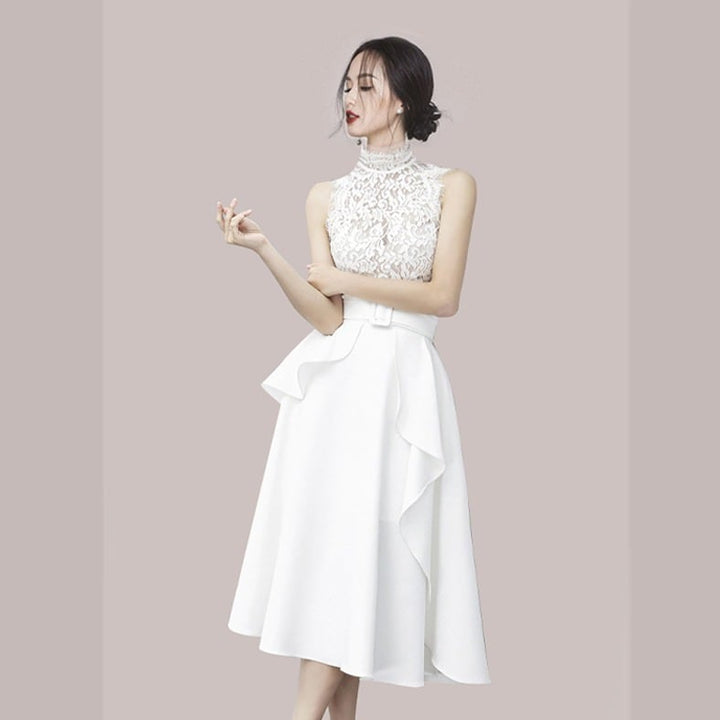 【dress】レース切り替えノースリーブワンピース　M30090